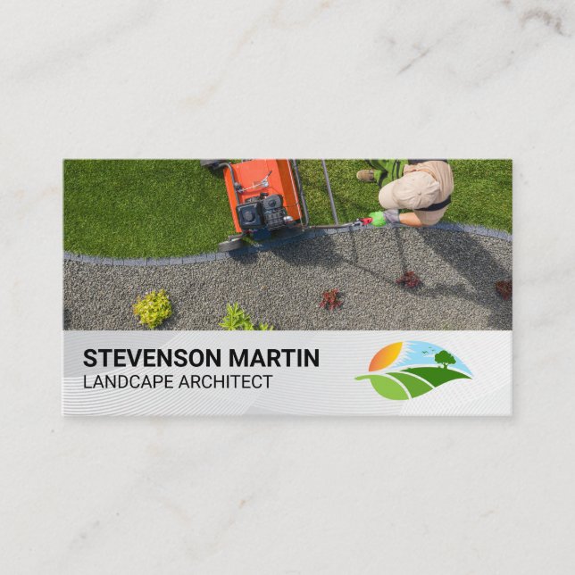 Tarjeta De Visita Jardinería de cultivo de césped | Logotipo paisají (Anverso)