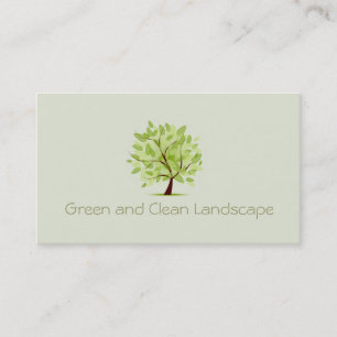 Tarjeta De Visita Jardinería de paisajismo de árboles Green Clean