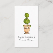 Jardinería elegante en acuarela con topiaria