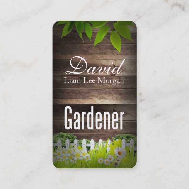 Tarjeta De Visita Jardinería/Paisajería/Servicios de jardín (Anverso)