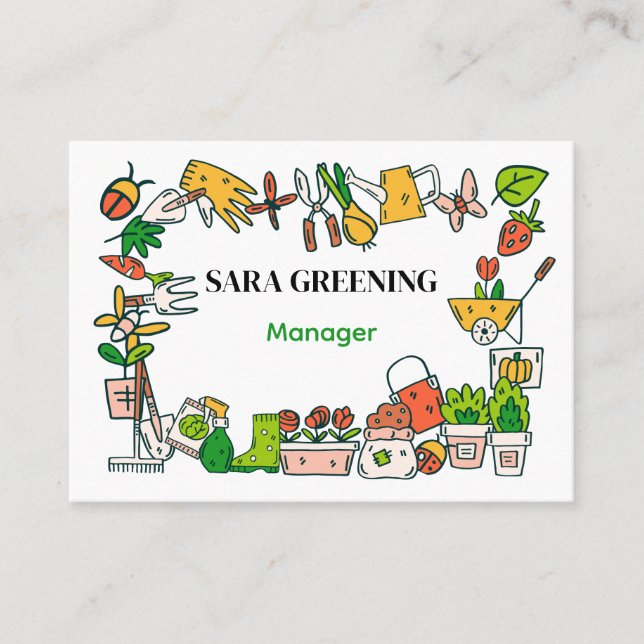 Tarjeta De Visita jardinería, paisajismo, exterior, jardín, naturale (Anverso)