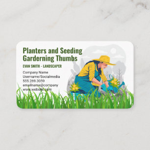 Tarjeta De Visita Jardinería   Plantación al aire libre   Jardinero