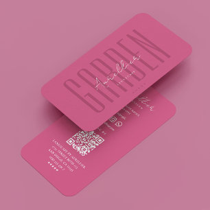 Tarjeta De Visita Jardinero Botánico Artista Paisajista Rosa Rosa