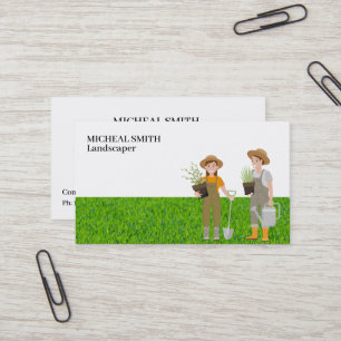 Tarjeta De Visita Jardinero Cuidado del césped paisajismo