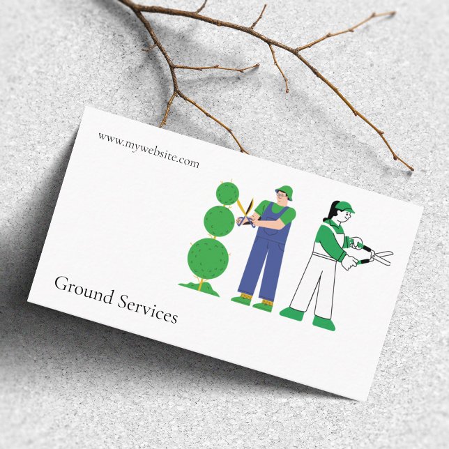 Tarjeta De Visita Jardinero de jardinería de paisajismo de servicios (Subido por el creador)