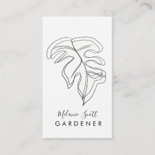 Tarjeta De Visita Jardinero de plantas de interior Monstera negro bl