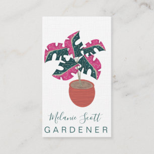Tarjeta De Visita Jardinero de plantas de interior Monstera Tropical