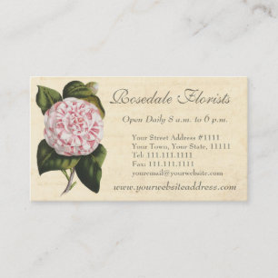 Tarjeta De Visita Jardinero o florista elegante de la camelia del