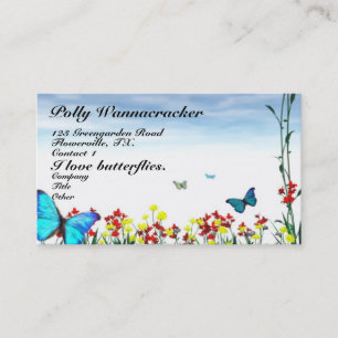 Tarjeta De Visita Jardineros de la mariposa en primavera