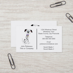 Tarjeta De Visita Jardines de Perros con Diseño de Dálmata