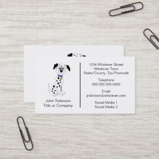 Tarjeta De Visita Jardines de Perros con Diseño de Dálmata