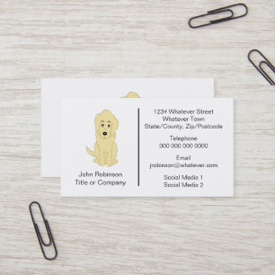 Tarjeta De Visita Jardines de Perros Diseño Goldendoodle