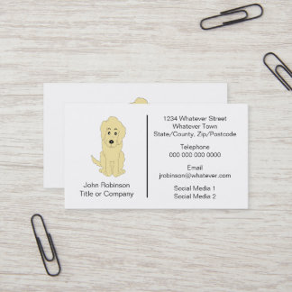 Tarjeta De Visita Jardines de Perros Diseño Goldendoodle
