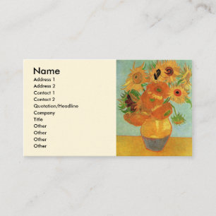 Tarjeta De Visita Jarrón con doce girasoles de Vincent van Gogh