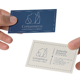 Tarjeta De Visita Jarrón de cerámica de porcelana beige de la marina