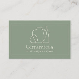 Tarjeta De Visita Jarrón de cerámica de porcelana escultura verde sa