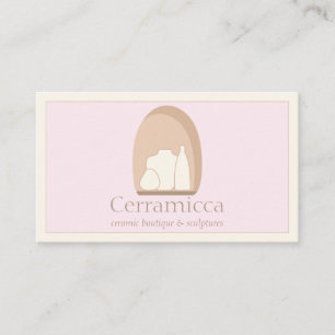 Tarjeta De Visita Jarrón de escultura de porcelana de cerámica rosa