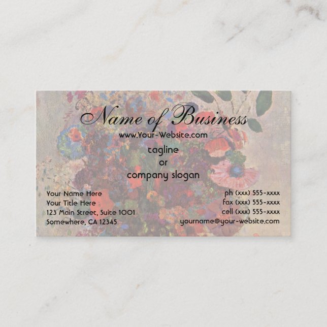 Tarjeta De Visita Jarrón Turco por Odilon Redon (Anverso)