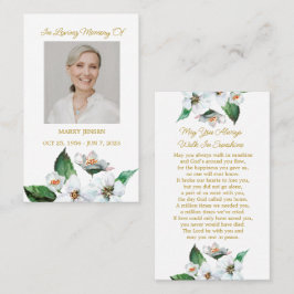 Tarjeta De Visita Jasmine Memorial Photo Funeral Prayer Card