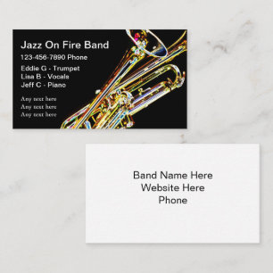 Tarjeta De Visita Jazz Band Business Cards