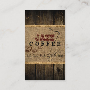 Tarjeta De Visita Jazz Coffee Shop Music