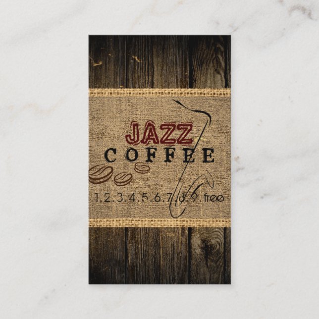 Tarjeta De Visita Jazz Coffee Shop Music (Anverso)