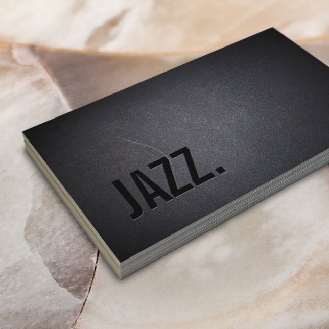 Tarjeta De Visita Jazz Music Teacher Modern Bold Black Minimal (Subido por el creador)