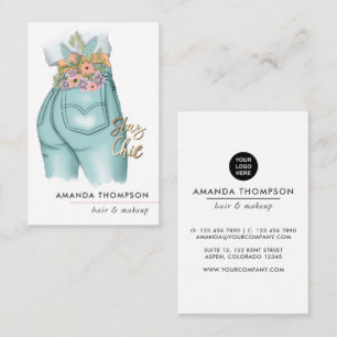 Tarjeta De Visita Jeans Florales Chic