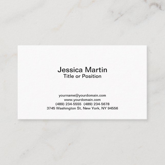 Tarjeta De Visita Jefe de Consultor de Gerente Blanco Profesional (Anverso)