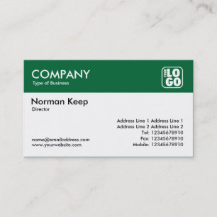 Tarjeta De Visita Jefe del color (logotipo) - Forest Green