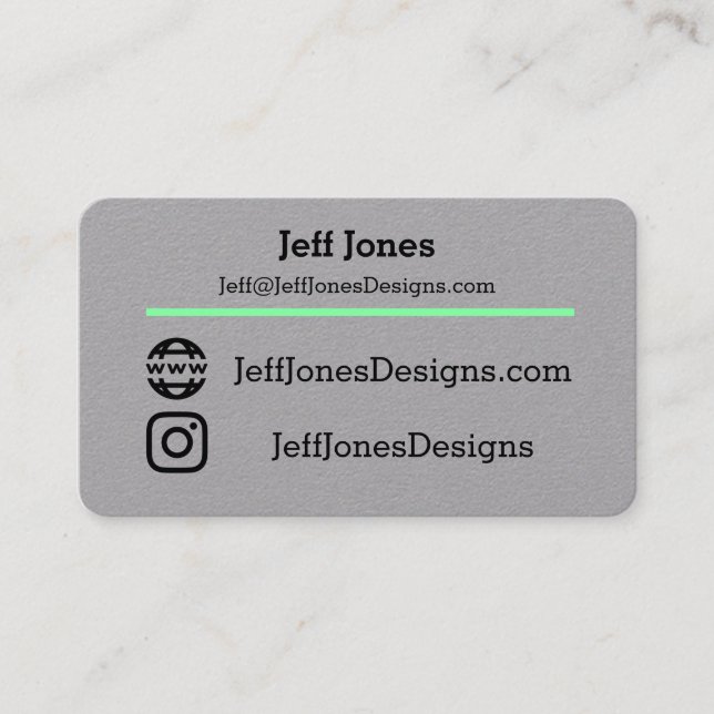 Tarjeta De Visita Jeff carda nuevo (Anverso)