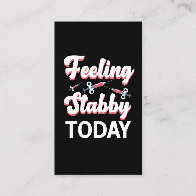 Tarjeta De Visita Jeringa De Humor Flebotomía Dibuja Venipuntura De  (Anverso)