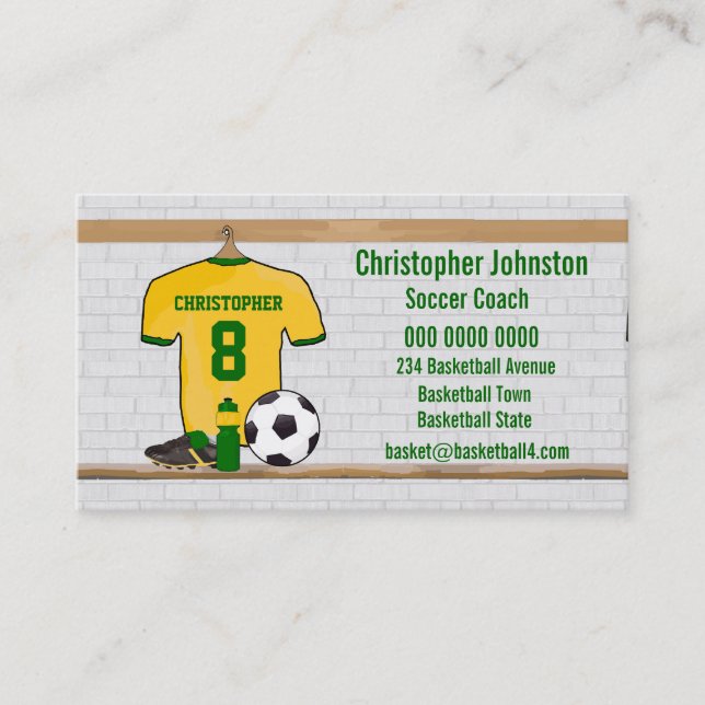 Tarjeta De Visita Jersey de fútbol personalizado del fútbol del (Anverso)