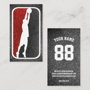 Tarjeta De Visita Jersey del equipo de baloncesto del Purpurina Rojo