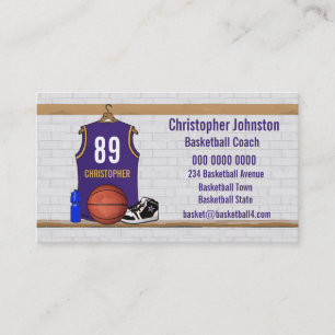 Tarjeta De Visita Jersey personalizado del baloncesto de la púrpura