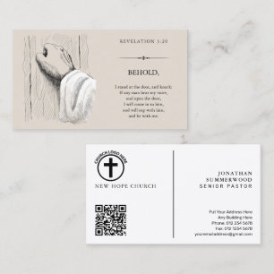 Tarjeta De Visita Jesucristo llamando a una puerta Apocalipsis 3:2