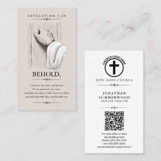 Tarjeta De Visita Jesucristo llamando a una puerta | Apocalipsis 3:2