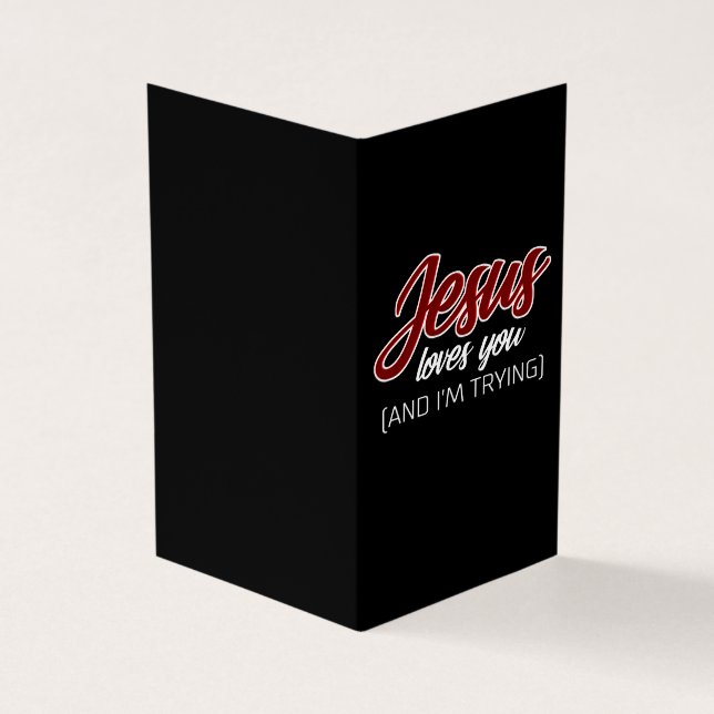 Tarjeta De Visita Jesús Amor| Jesús te ama y yo estoy tratando (Exterior)