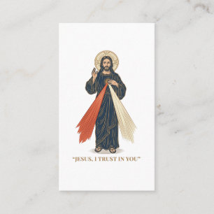 Tarjeta De Visita Jesús Antiguo Confío en Ti Diseño Vectorial Religi