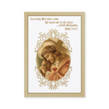 Jesús cargando cruz plegaria sagrada carta religio