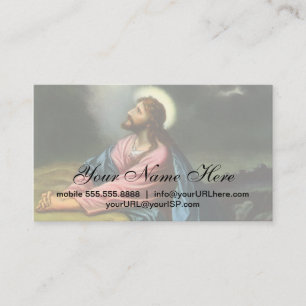 Tarjeta De Visita Jesús Cristo vintage rezando, Huerto de Getsemaní