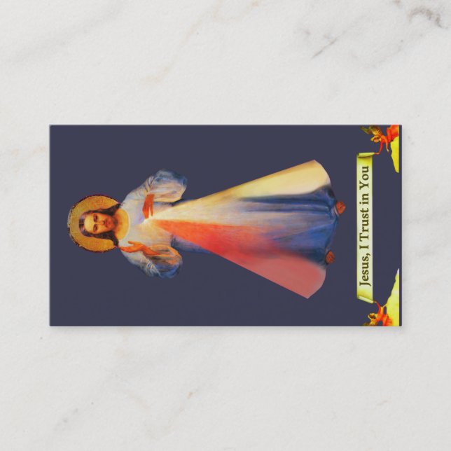 Tarjeta De Visita Jesus Divine Mercy Business Holy Card (Anverso)