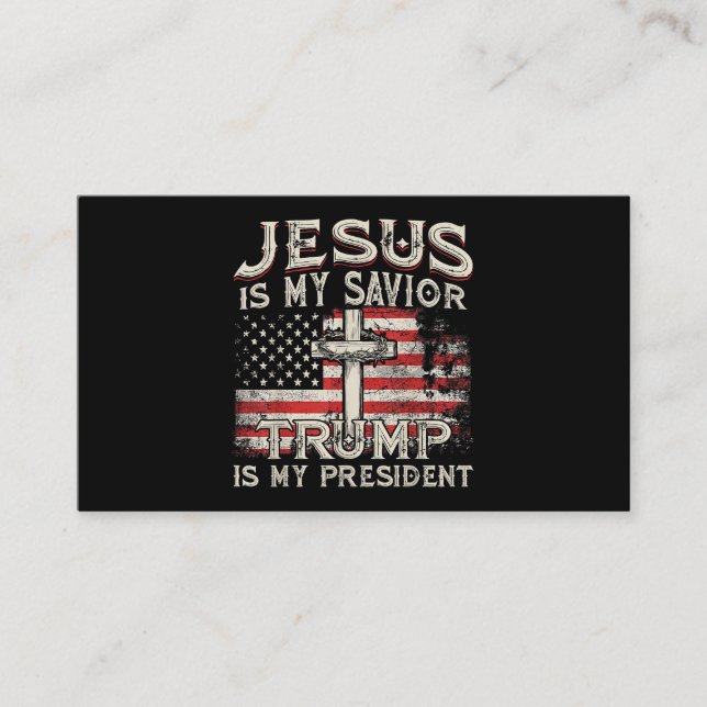 Tarjeta De Visita Jesús Es Mi Salvador Trump Es Mi Presidente Estado (Anverso)