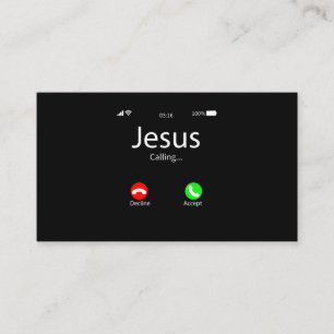 Tarjeta De Visita Jesús Está Llamando Cristiano