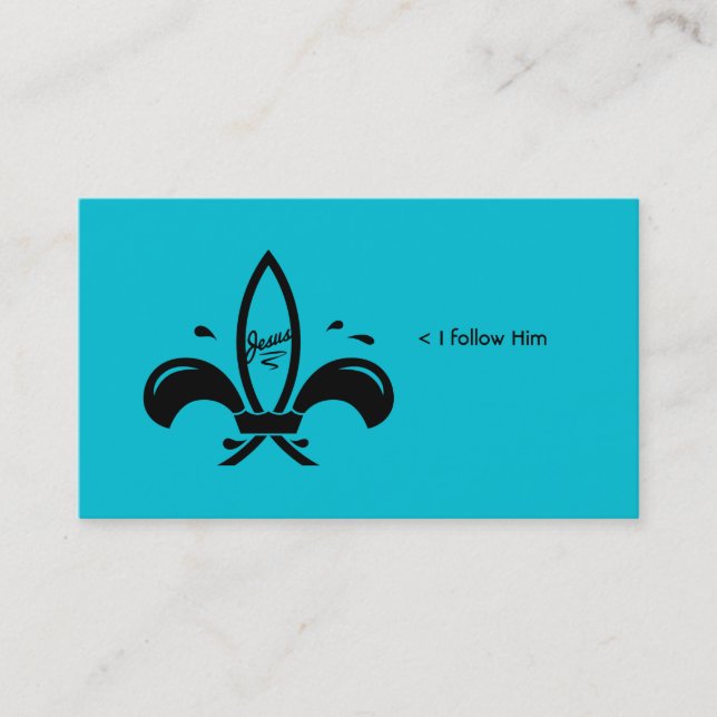 Tarjeta De Visita Jesus Fish Fleur De Lis Social (Anverso)