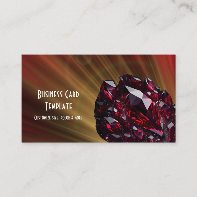 Tarjeta De Visita Jewel Gemstone Crystal Ruby (Anverso)