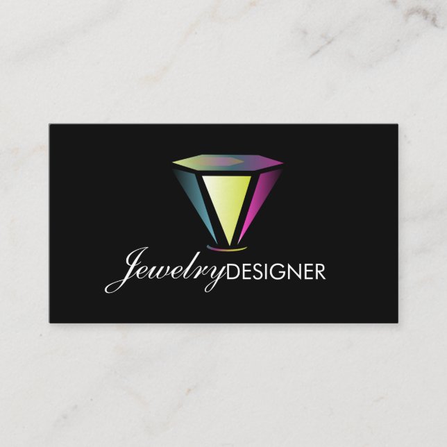 Tarjeta De Visita JewelDesigner Gem Crystal Business Card (Anverso)