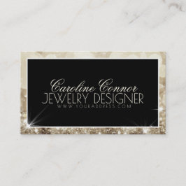 Tarjeta De Visita JewelDesigner Purpurina Star Black Bold Card