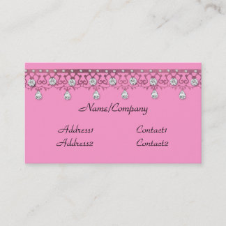 Tarjeta de visita Jeweled del rosa del cordón