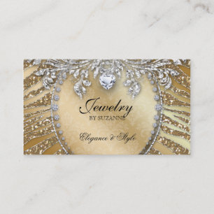 Tarjeta De Visita Jewelry Business Card Zebra Purpurina Gold